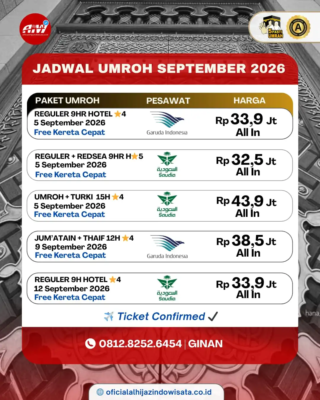 paket umroh september 2026 alhijaz
