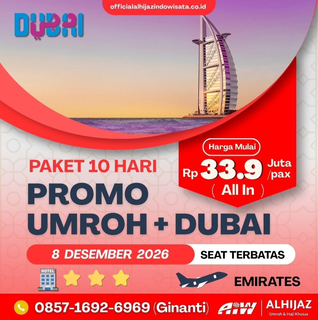 Paket Umroh Promo Plus Dubai Desember 2026