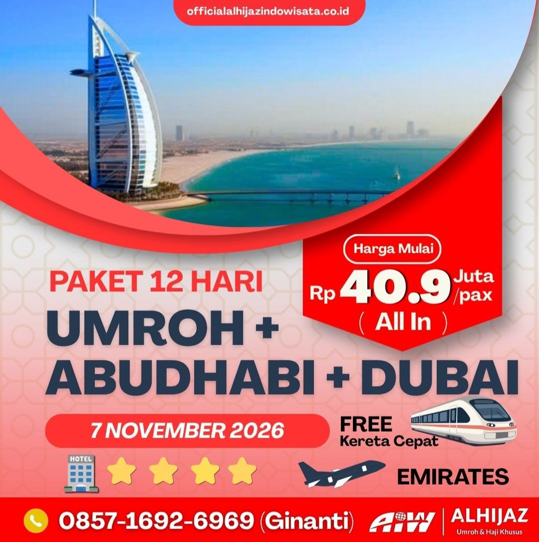 Paket Umroh Plus Dubai November November 2026