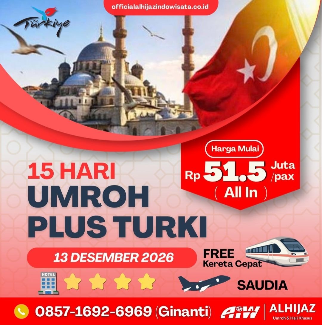 Paket Umroh Promo Plus Turki Desember 2026
